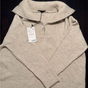 Zara Cream Cowl Neck Sweater